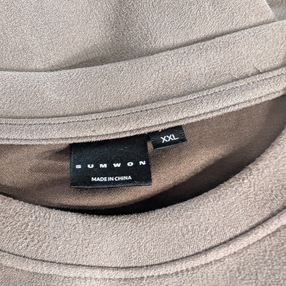 SUMWON Oversized Neutral Tee | Taupe Minimalist Boxy Fit | Streetwear Size XXL - Picture 7 of 8